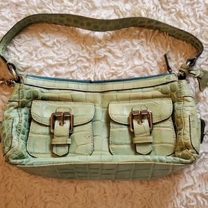 Vintage Dooney bourke small green reptile skin look shoulder bag